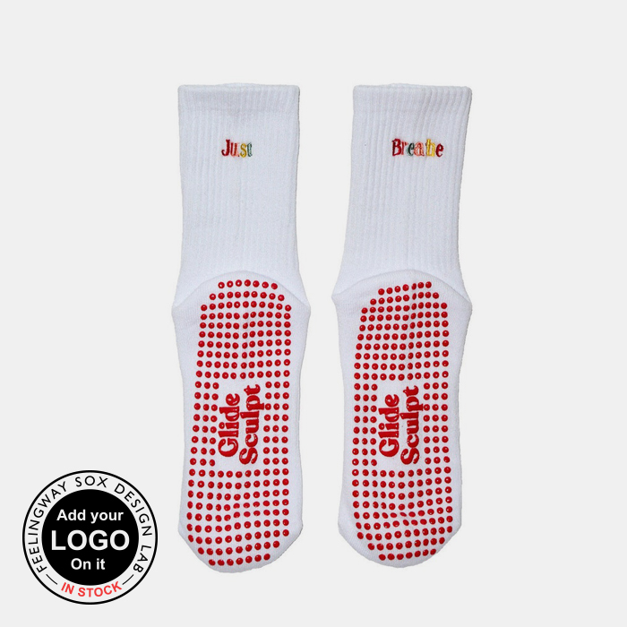 3 Pairs Non-Slip Sports Grip Embroidered Pilates Socks Test Sample